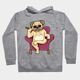 Pug with sunglasses and cigar Hoodie